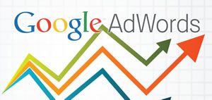 Google Adwords Logo with line graph and arrows